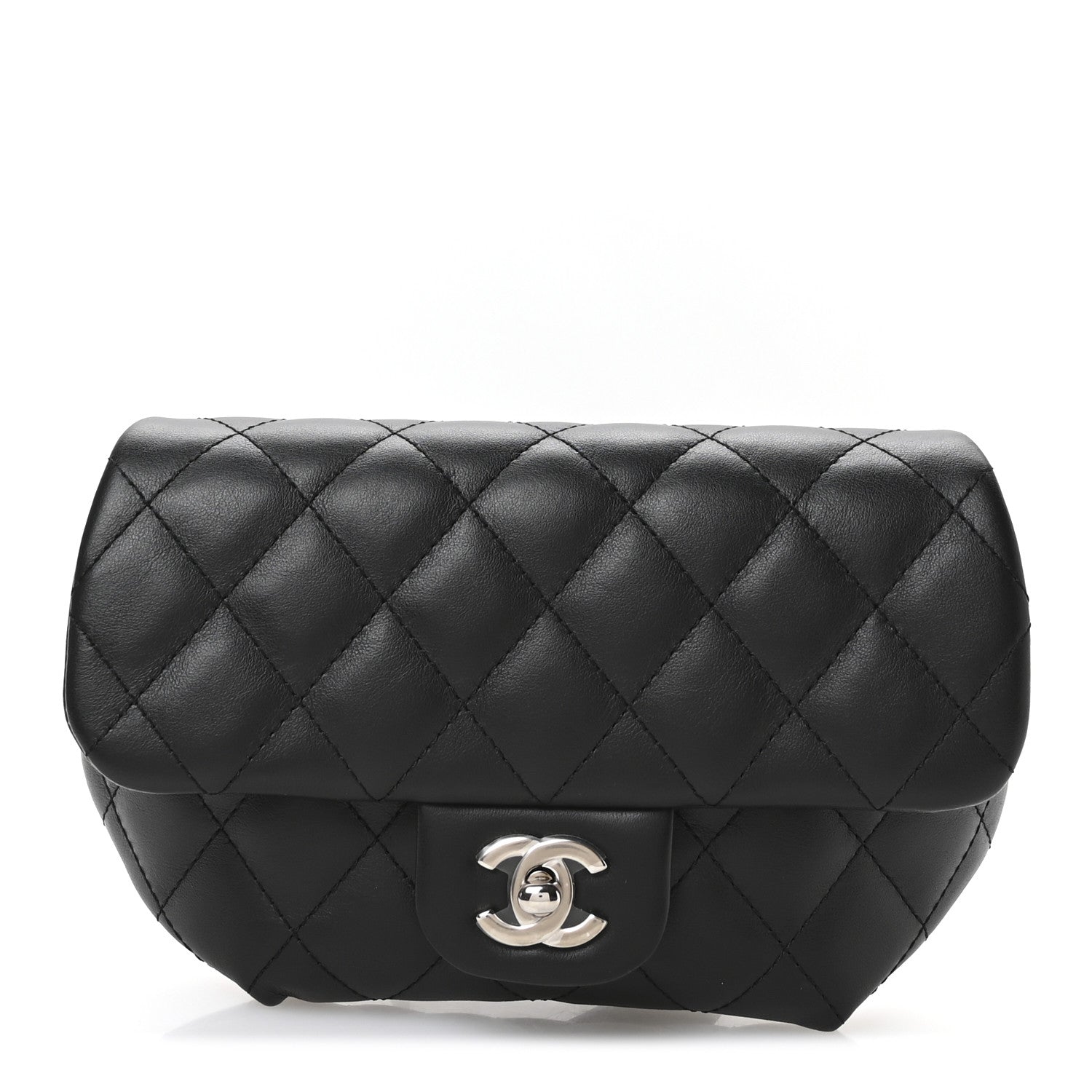 Chanel Calfskin Quilted CC Uniform Flap Belt Bag Black 1 of 12