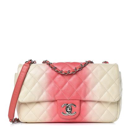 Chanel Caviar Quilted Ombre Medium Single Flap White Rose Pink 1 of 7