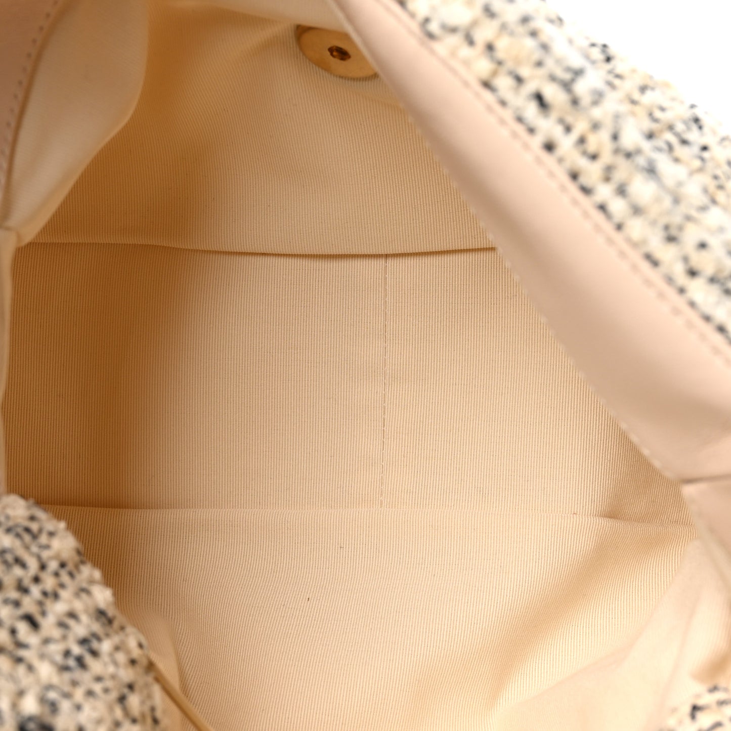 Tweed Quilted Large Chanel 19 Flap Ecru Black