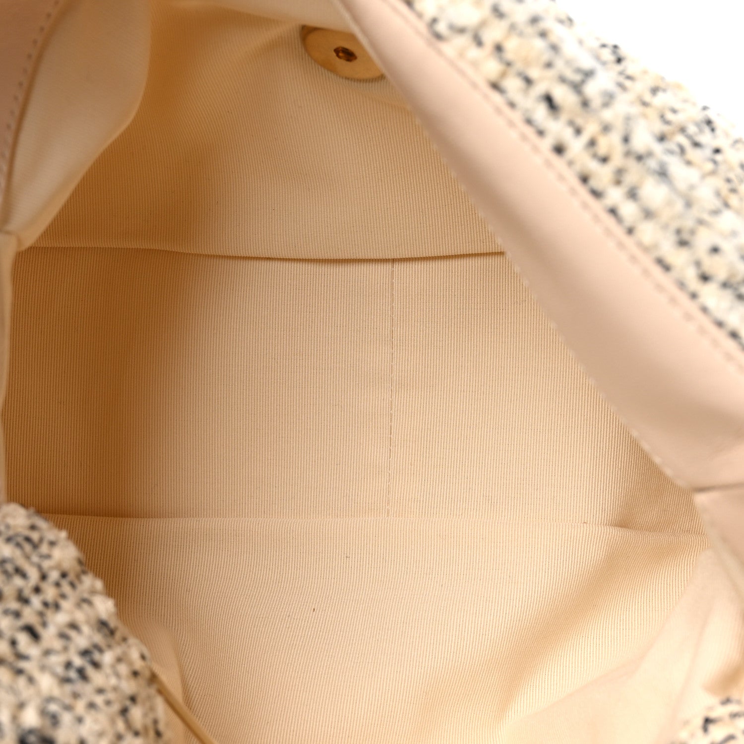 Chanel Tweed Quilted Large Chanel 19 Flap Ecru Black 5 of 11