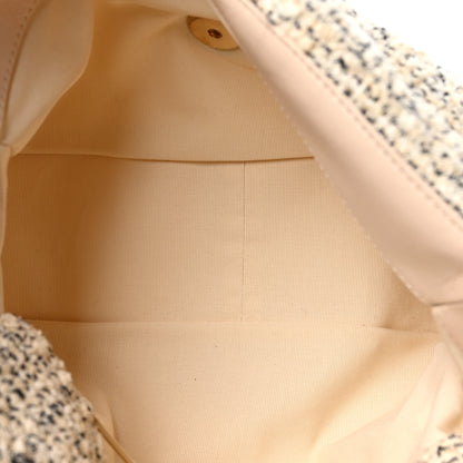 Chanel Tweed Quilted Large Chanel 19 Flap Ecru Black 5 of 11