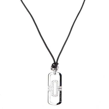 Bulgari Stainless Steel Diamond Parentesi Pendant Necklace 1 of 6