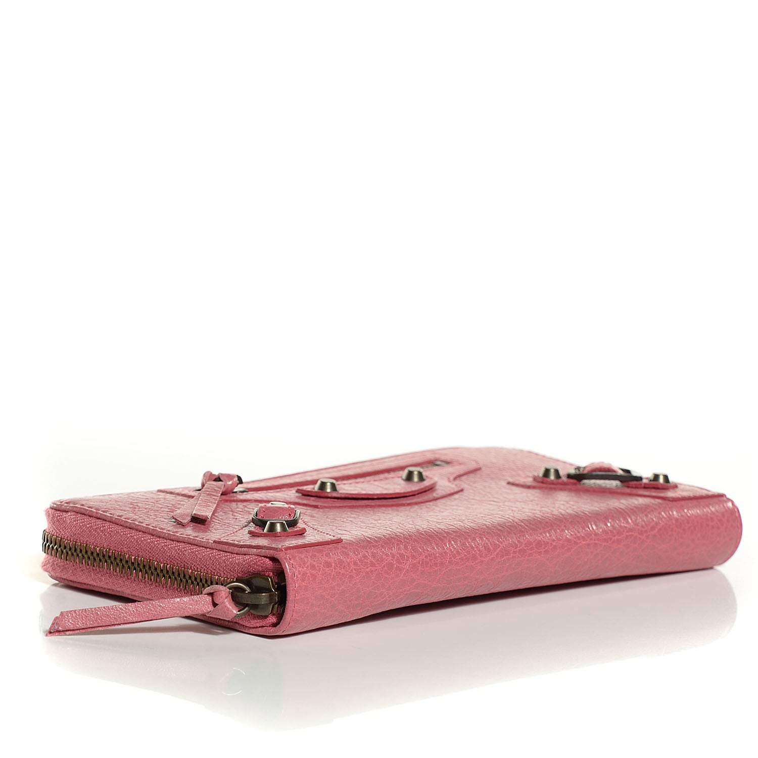Balenciaga Agneau Classic Hardware Continental Zip Around Wallet Rose Bonbon 4 of 8