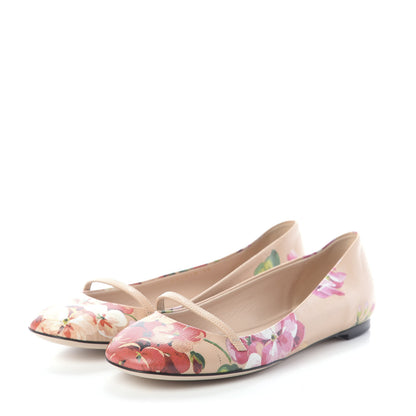 Gucci Calfskin Blooms Print Ballet Flats 36 Pink Apricot Multicolor 3 of 6
