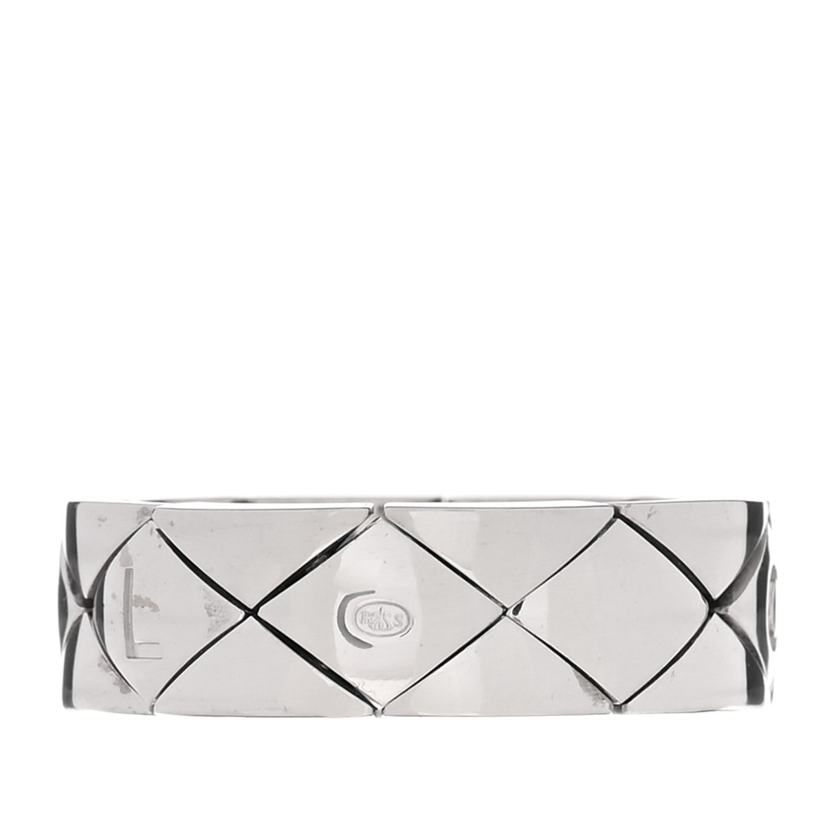 Chanel 18K White Gold Matelasse Ring 54 7 4 of 5