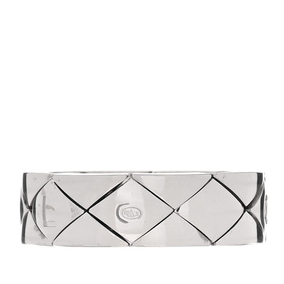 Chanel 18K White Gold Matelasse Ring 54 7 4 of 5