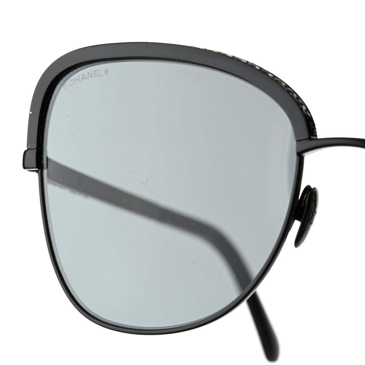 Square Frame Sequin Sunglasses 4270 Black