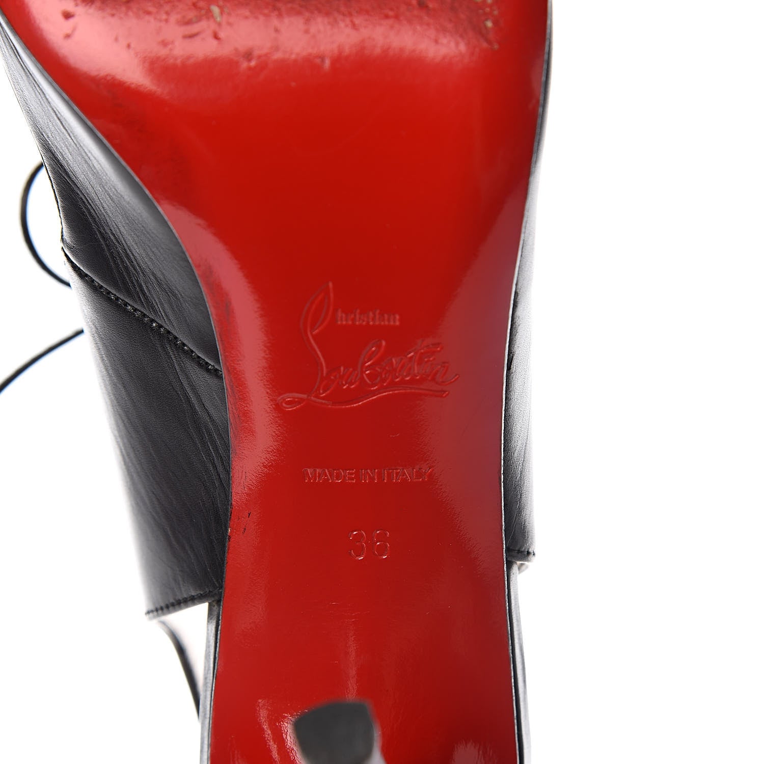 Christian Louboutin Nappa Franka Lace Up Pumps 36 Black 10 of 11