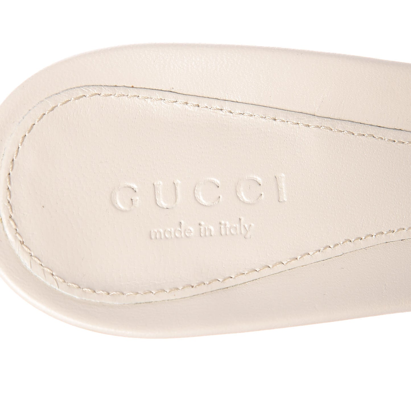 Guccissima Horsebit Mid Heel Slides 36.5 Mystic White