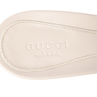Gucci Guccissima Horsebit Mid Heel Slides 36.5 Mystic White 9 of 15