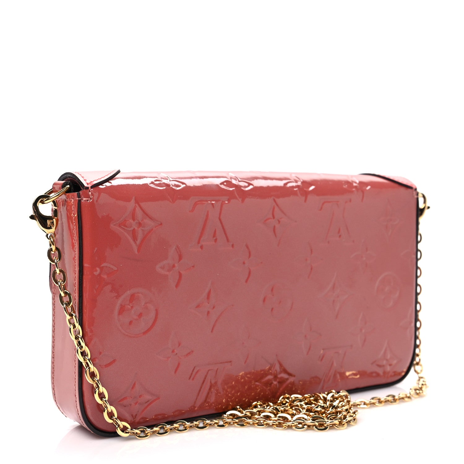 Louis Vuitton Vernis Valentine Dog Pochette Felicie Chain Wallet Pink 4 of 8