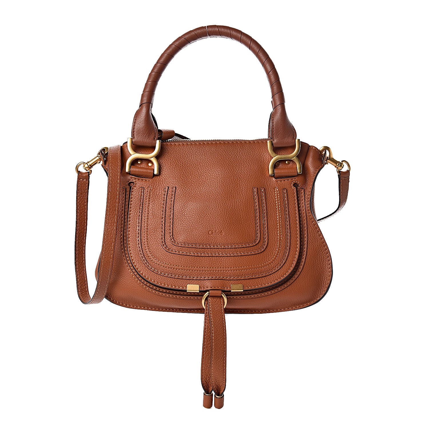 Chloe Calfskin Small Marcie Satchel Tan 1 of 10