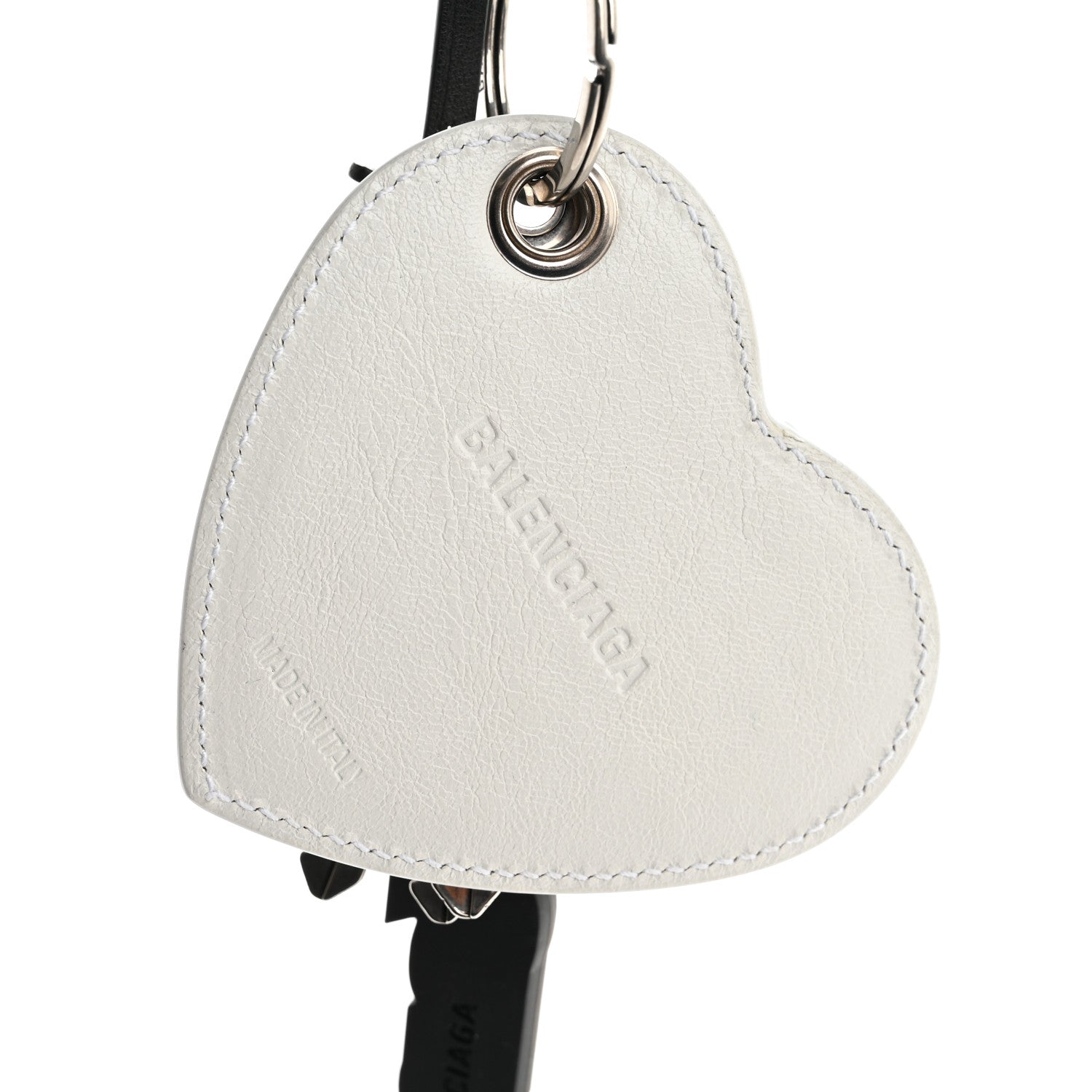 Balenciaga Agneau Brass TPU Le Cagole Charm Key Holder Black White 4 of 6