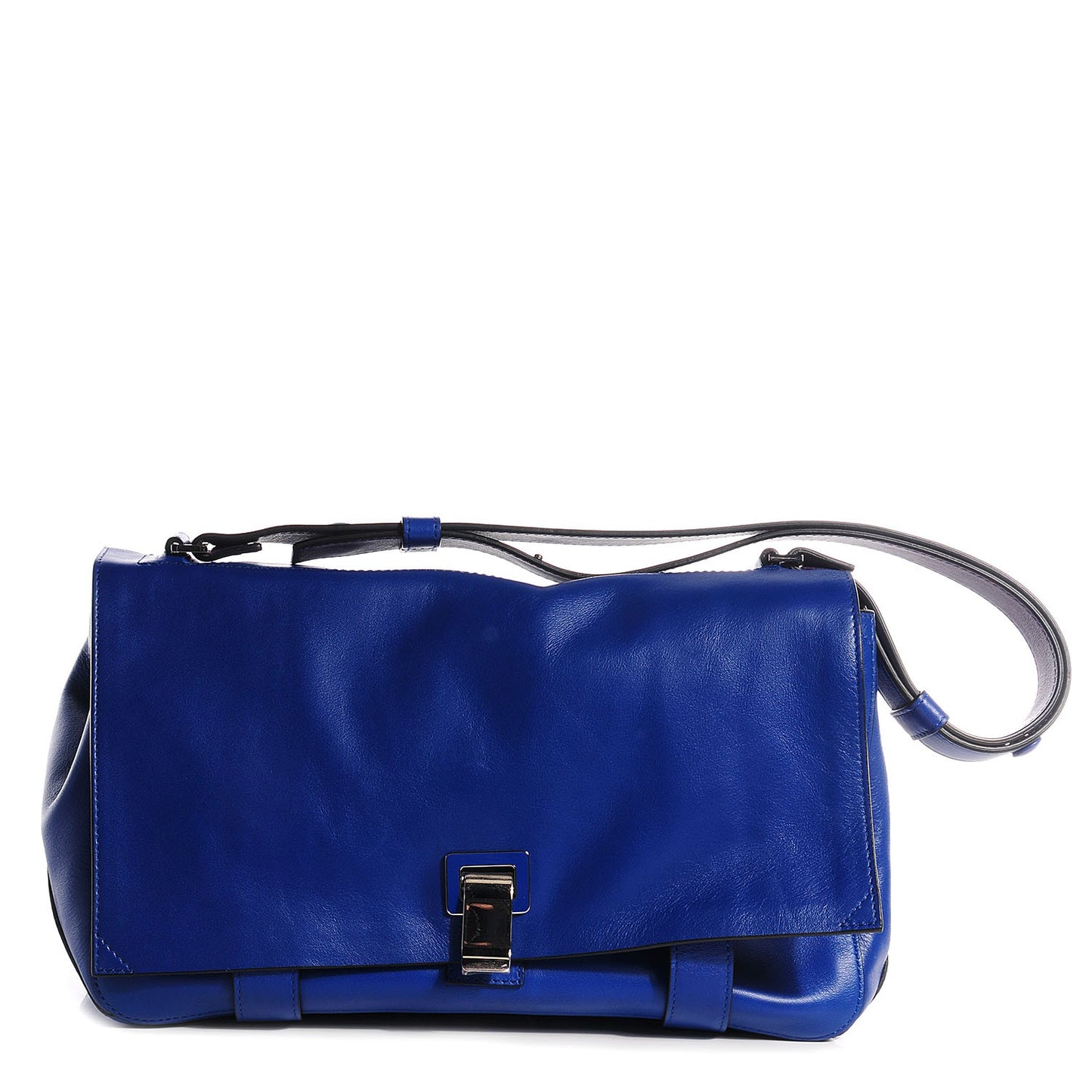 Leather Double Sided PS Courier Bag Royal Blue Veruca Salt