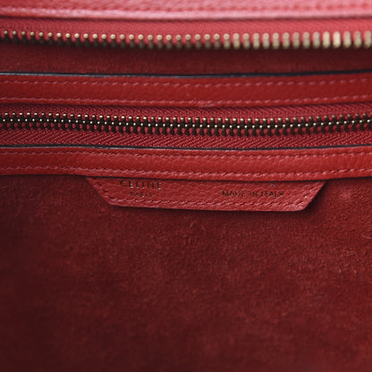 Celine Drummed Calfskin Mini Luggage Coquelicot 9 of 10
