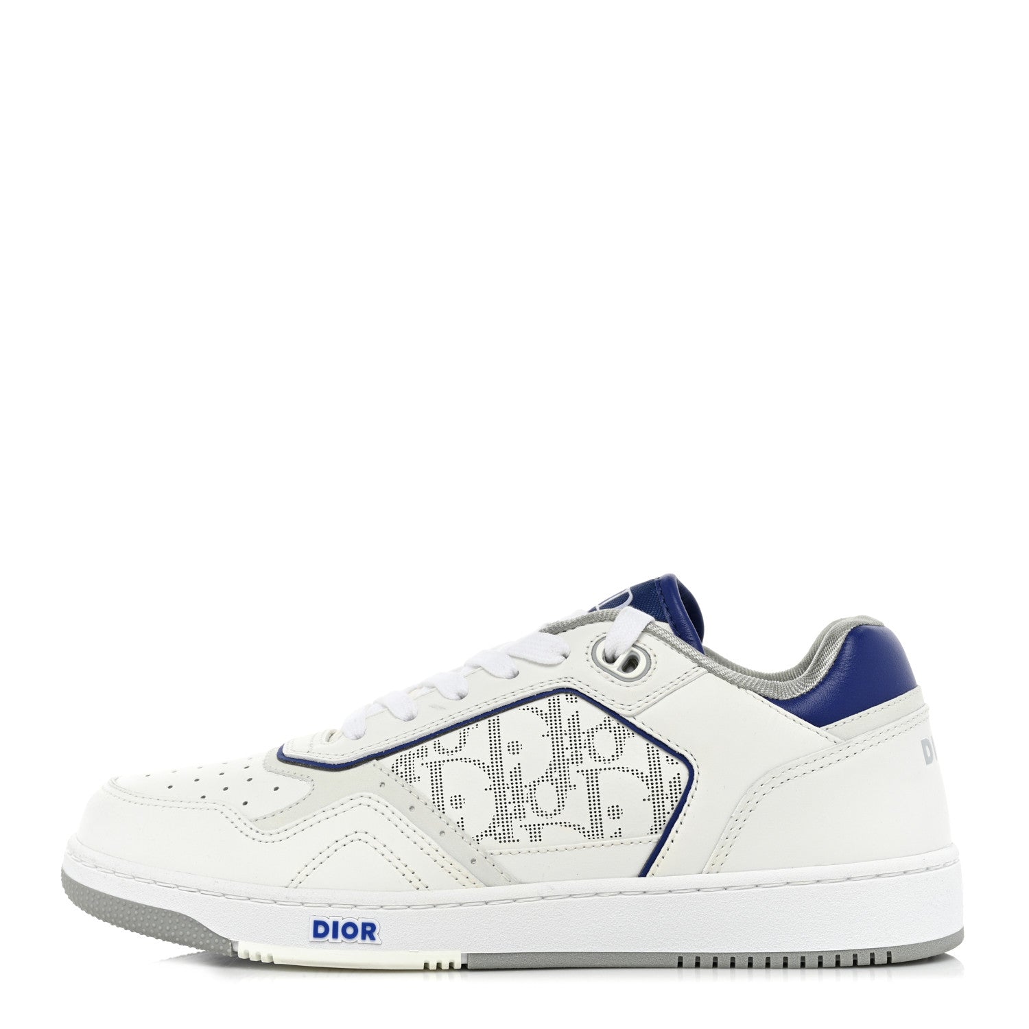 Christian Dior Smooth Calfskin Oblique Galaxy Perforated Mens B27 Low Top Sneakers 40 White Blue 1 of 11