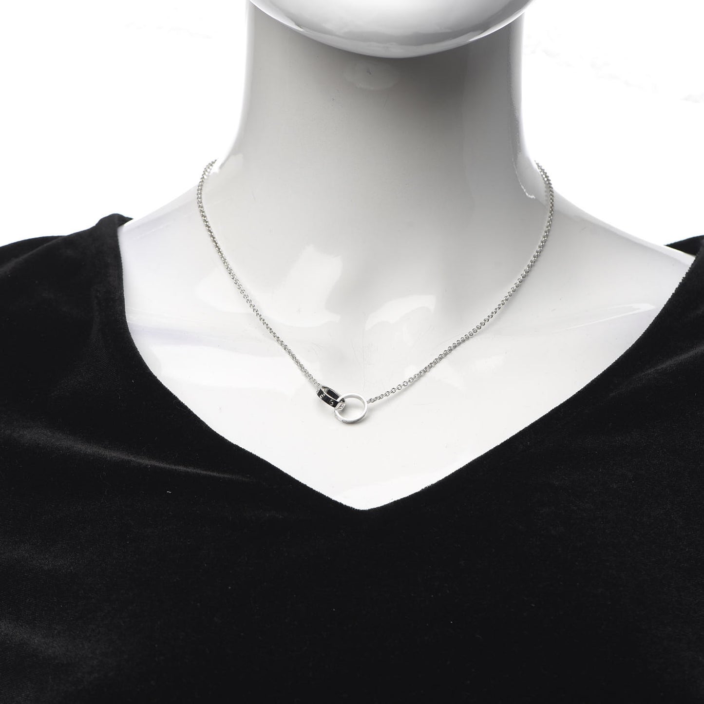 18K White Gold Interlocking LOVE Necklace