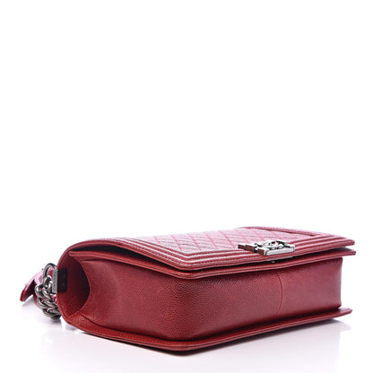 Chanel Caviar Quilted New Medium Boy Flap Dark Red 4 of 13