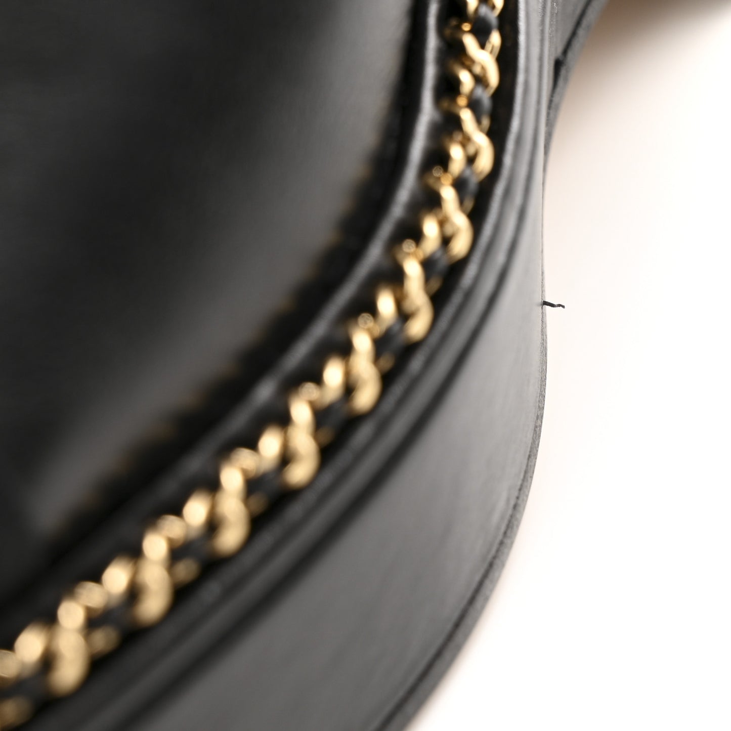 Calfskin Grosgrain Chain Lace Up CC Short Boots 37.5 Black