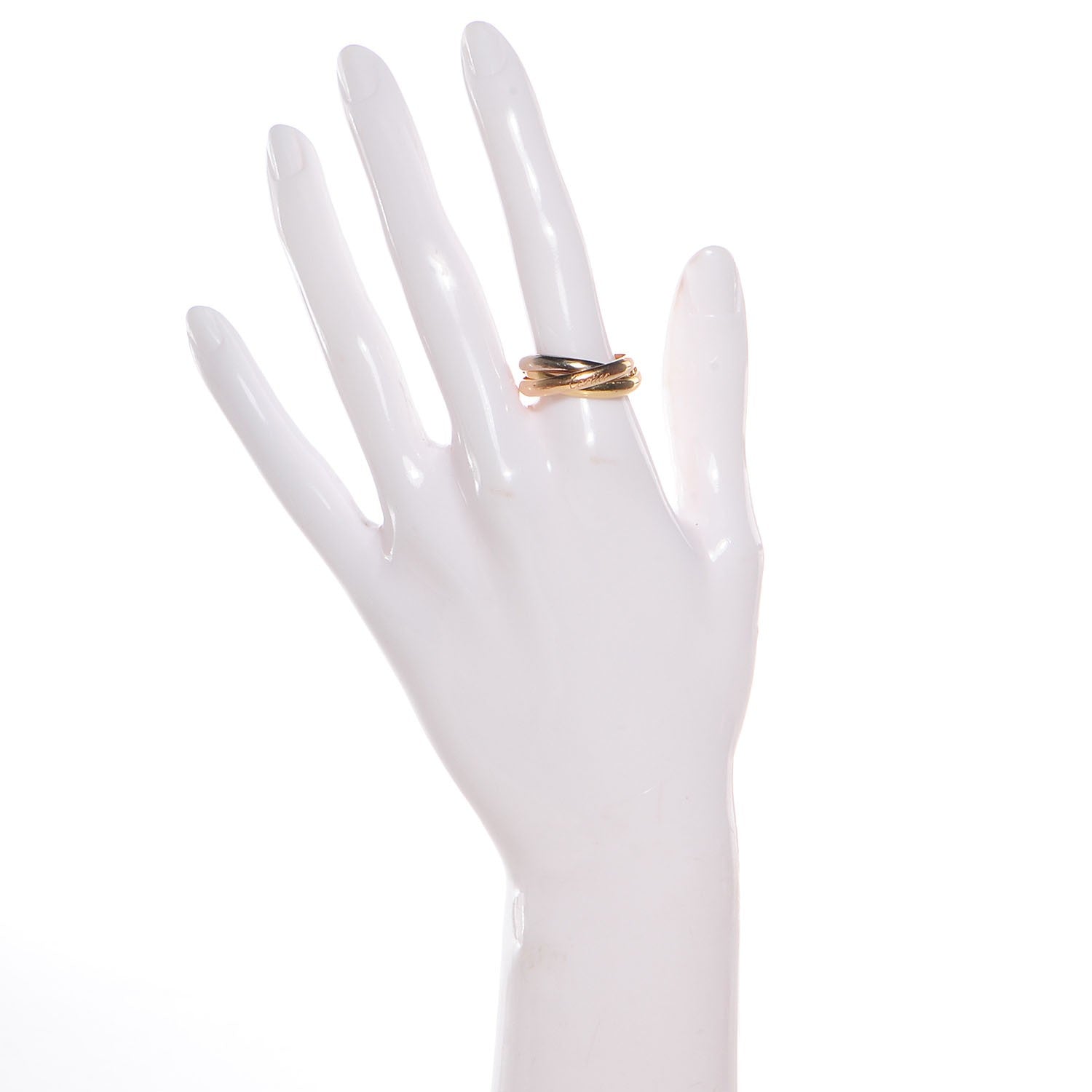 Cartier 18K Pink Yellow White Gold Small Trinity Ring 59 8.75 2 of 5