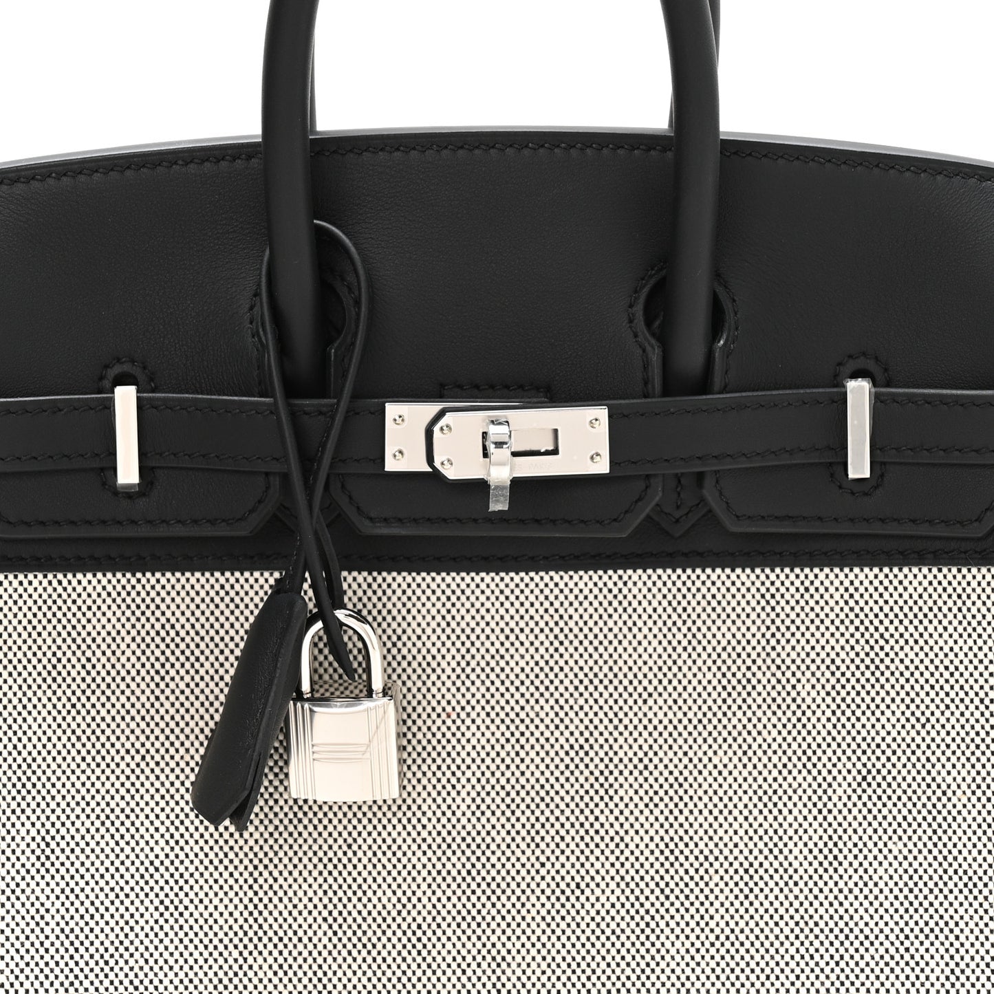 Toile H Swift Birkin 25 Ecru Black