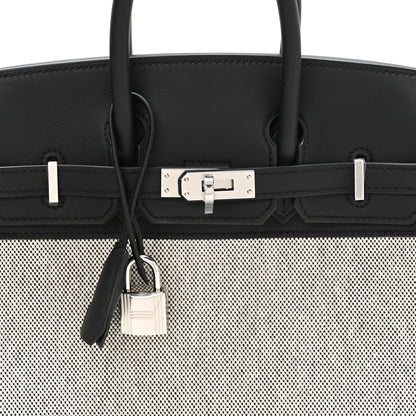Hermes Toile H Swift Birkin 25 Ecru Black 8 of 11