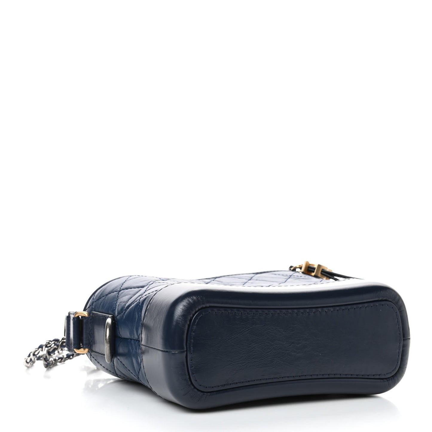 Aged Calfskin Quilted Small Gabrielle Hobo Navy