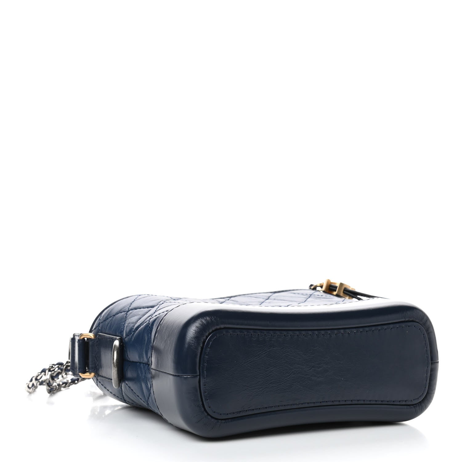 Chanel Aged Calfskin Quilted Small Gabrielle Hobo Navy 3 of 4