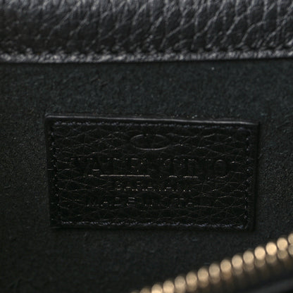 Valentino Garavani Pebbled Calfskin Rockstud Wallet on Chain Black 8 of 8
