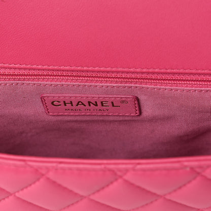 Chanel Lambskin Quilted Jumbo Mademoiselle Chic Flap Fuchsia 6 of 32