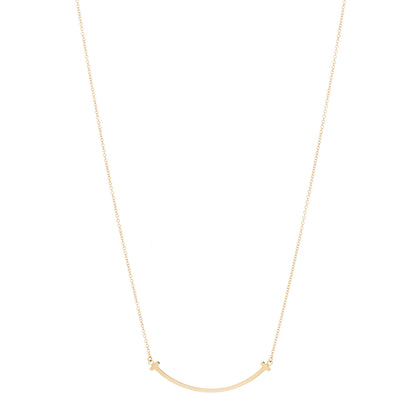 Tiffany 18K Yellow Gold Small T Smile Pendant Necklace 1 of 6