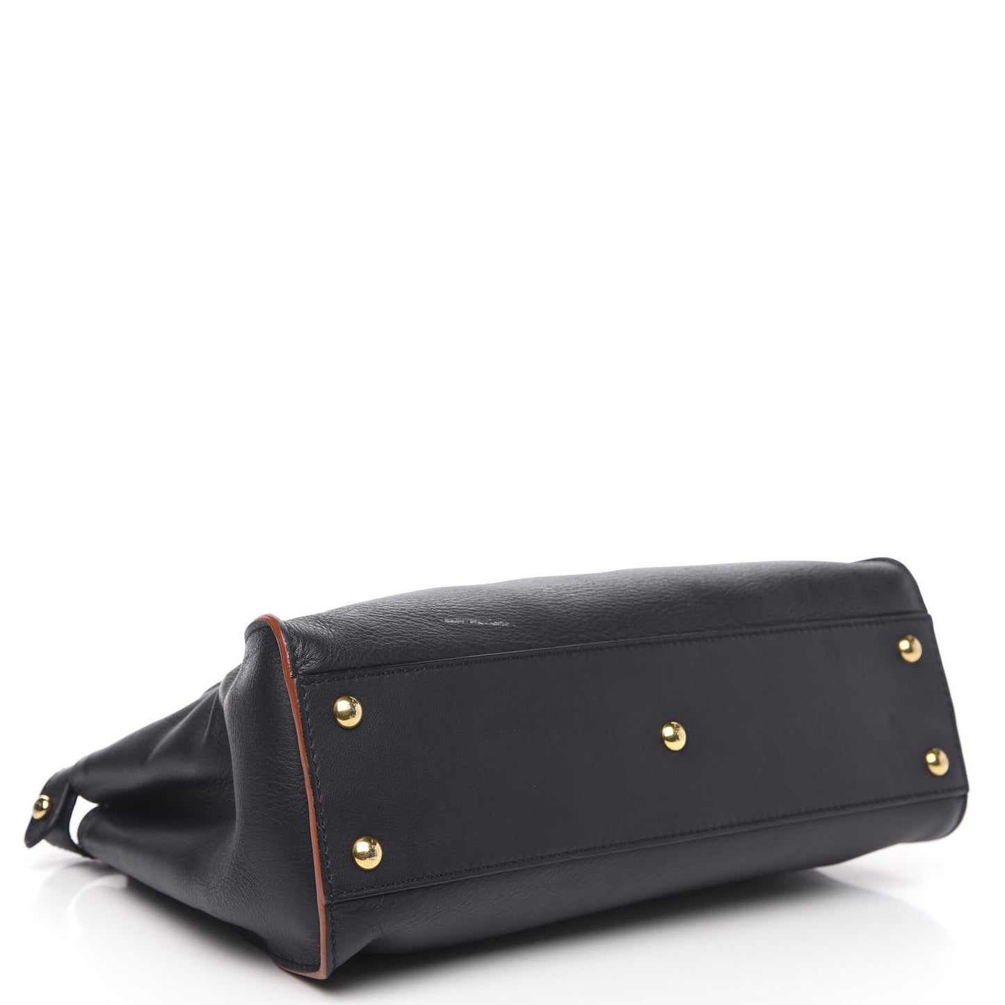 Vitello Seta Burro Medium Peekaboo Iconic Satchel Blue Notte Plaster