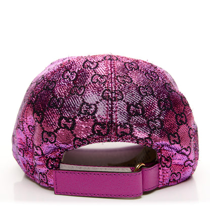 Gucci Silk Blend Jacquard Monogram Santa Barbara Baseball Hat S Fuxia Black 6 of 11