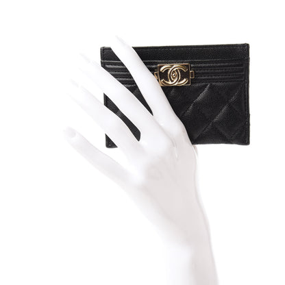Chanel Caviar Quilted Boy Card Holder Black 2 of 10