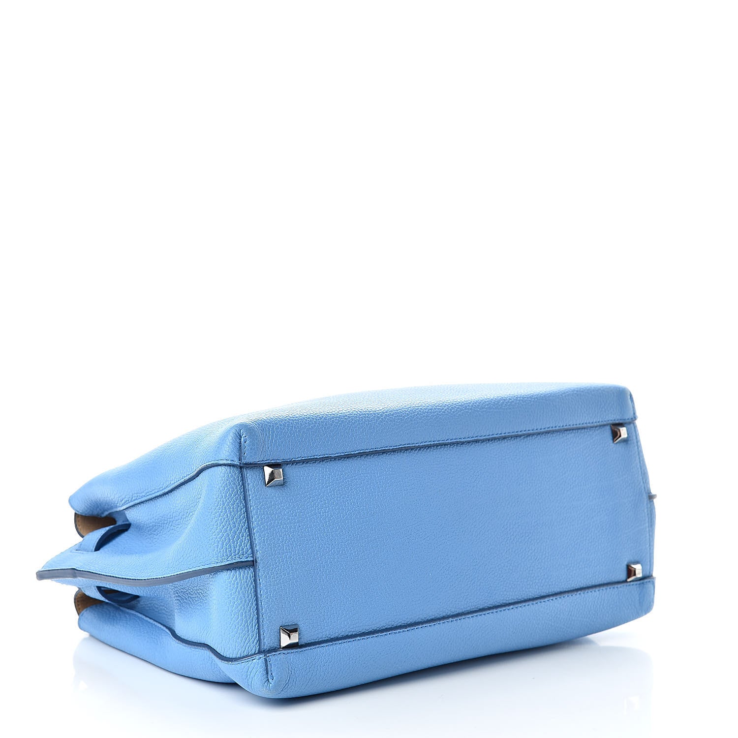 MCM Grained Calfskin Medium Milla Tote Tile Blue 4 of 15