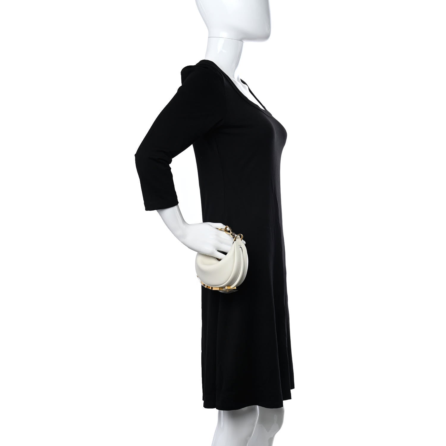 Fendi Vitello Grace Matte Nano Fendigraphy Hobo Charm White Ice 2 of 7