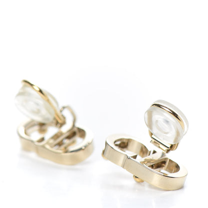 Christian Dior Pearl CD Clip On Earrings Gold 3 of 3