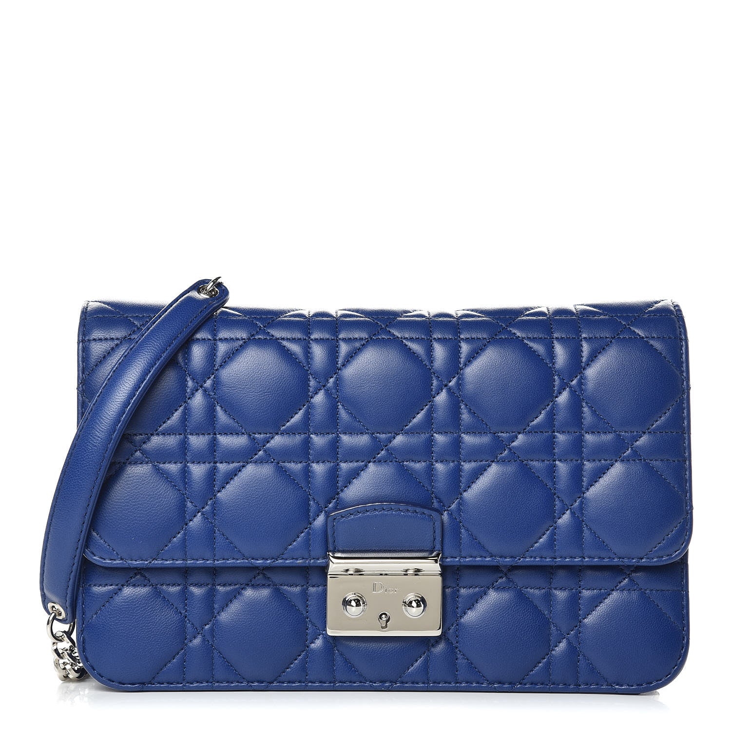Christian Dior Lambskin Cannage Miss Dior Promenade Pouch Blue 1 of 9