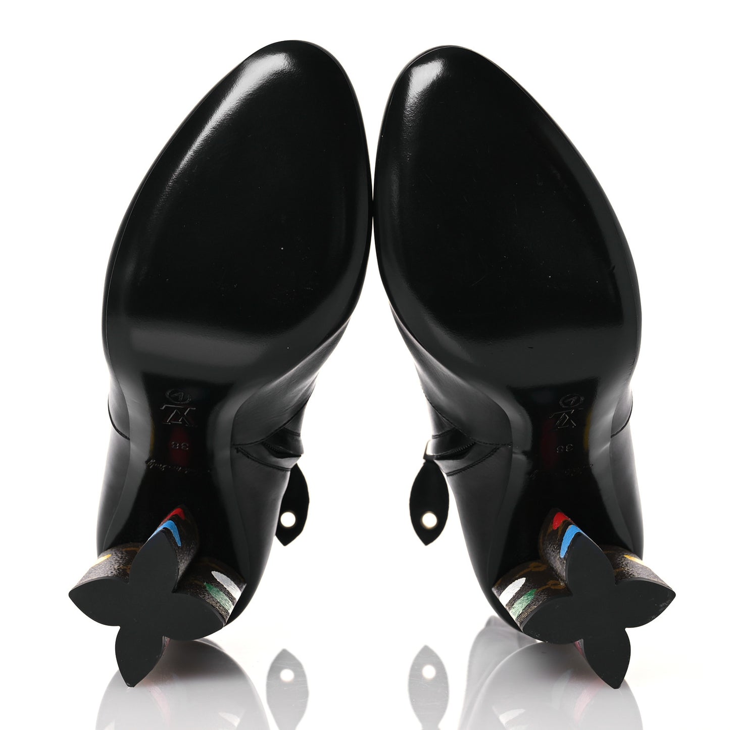 LV X YK Calfskin Monogram Silhouette Ankle Boots 38 Black