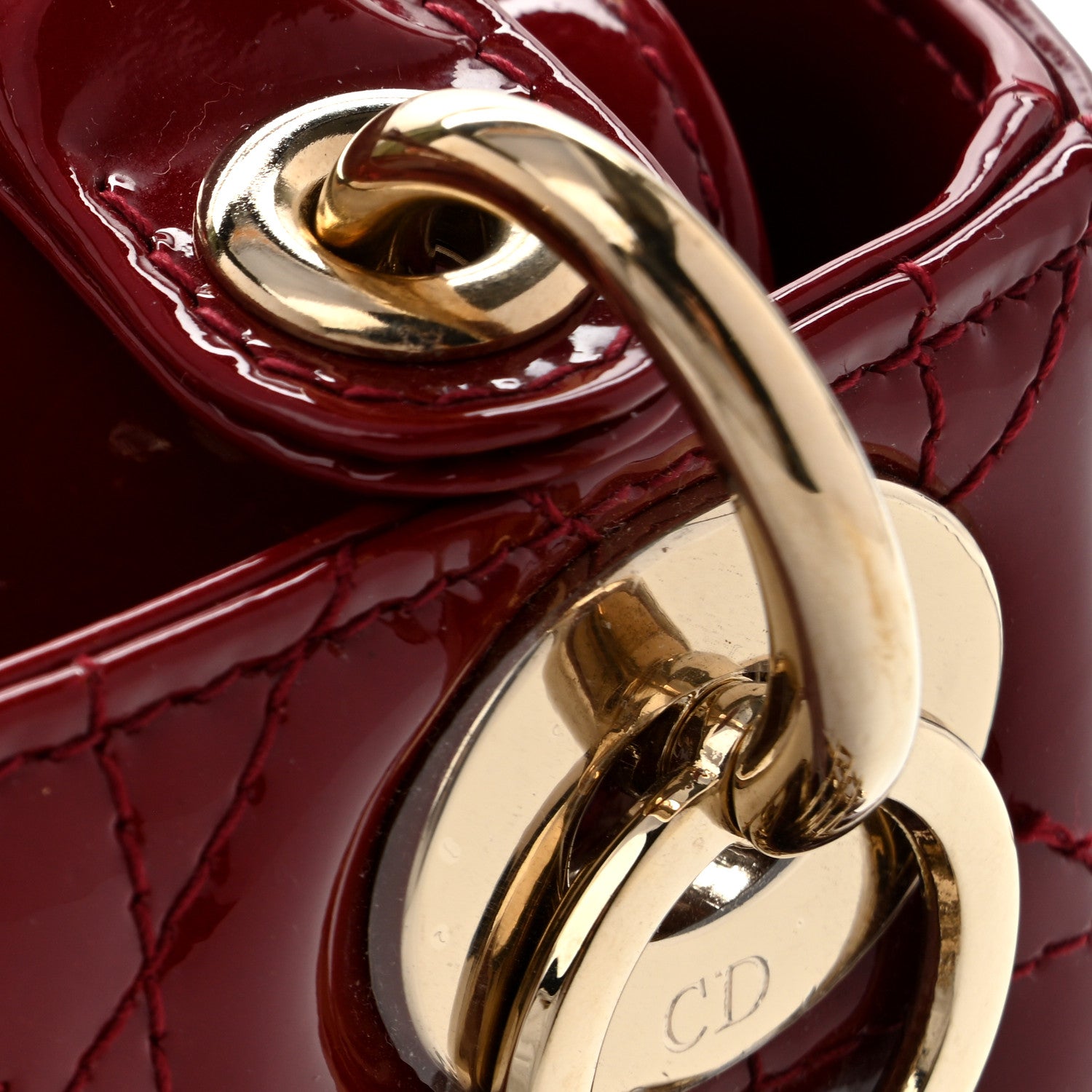 Christian Dior Patent Cannage Mini Lady Dior Red 11 of 13