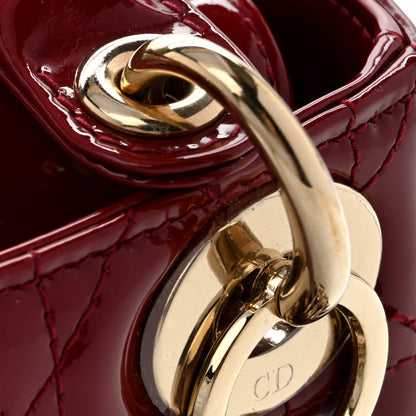 Christian Dior Patent Cannage Mini Lady Dior Red 11 of 13