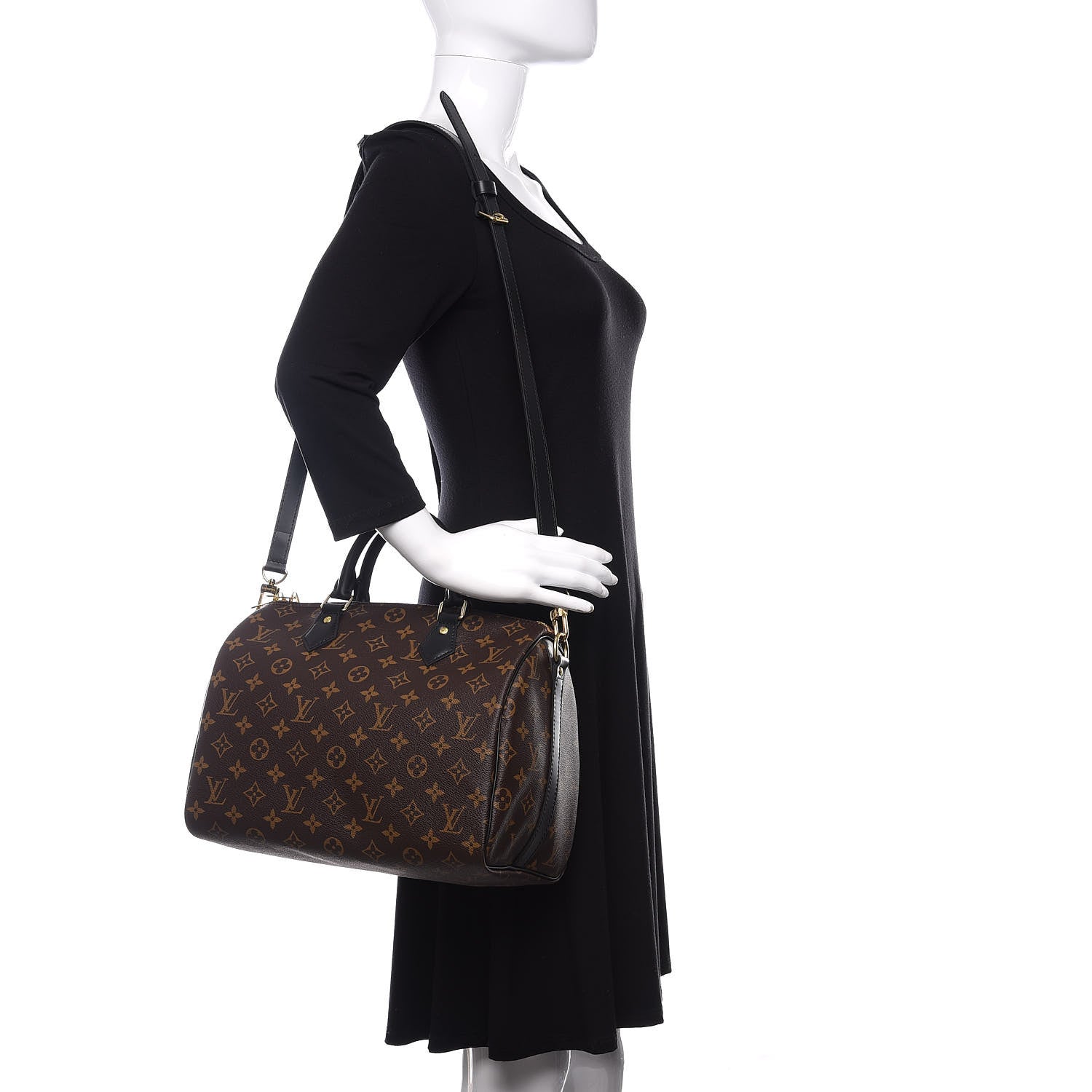Louis Vuitton Monogram My World Tour Speedy Bandouliere 30 Black