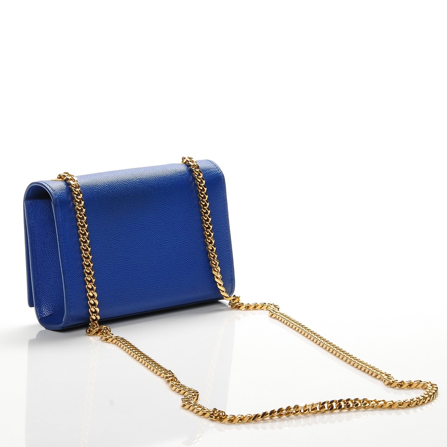 Saint Laurent Grain De Poudre Small Classic Monogram Kate Satchel Royal Blue 3 of 8