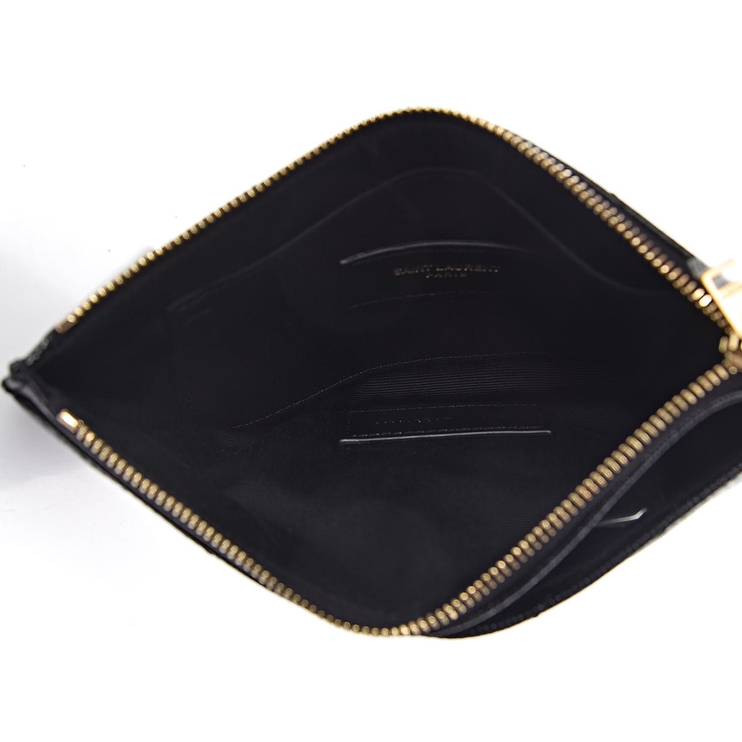 Grain De Poudre Chevron Monogram Bill Pouch Black