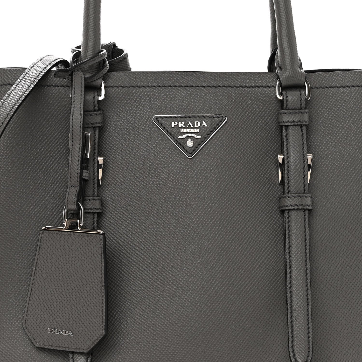 Prada Saffiano Cuir Small Double Handle Tote Marmo 8 of 11