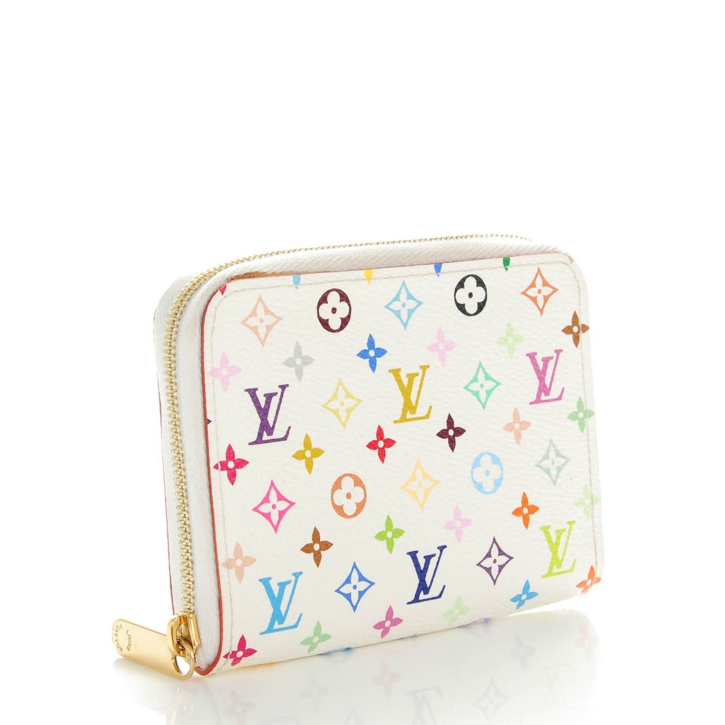 Monogram Multicolor Zippy Coin Purse Wallet White Litchi