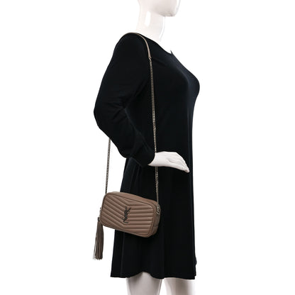 Saint Laurent Grain De Poudre Matelasse Monogram Mini Lou Camera Bag Pale Blush 2 of 10