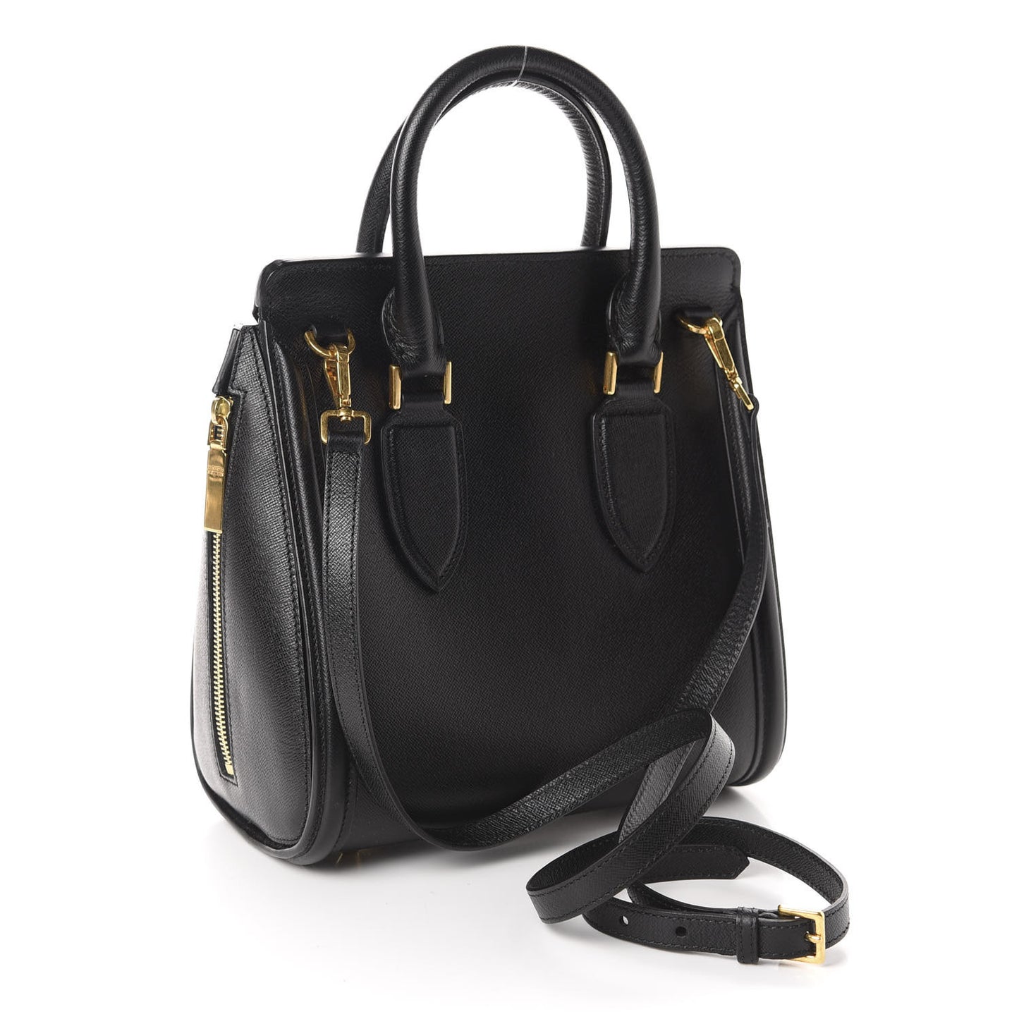 Grained Calfskin Large Heroine Black