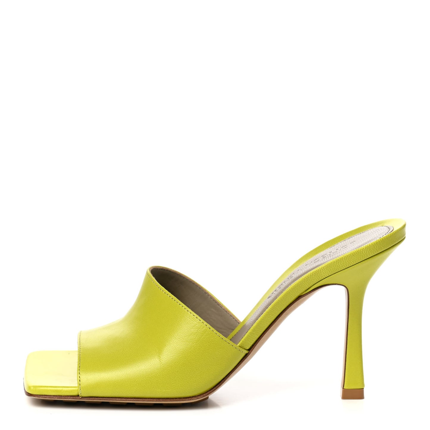 Lambskin Stretch Mule Sandals 35.5 Kiwi