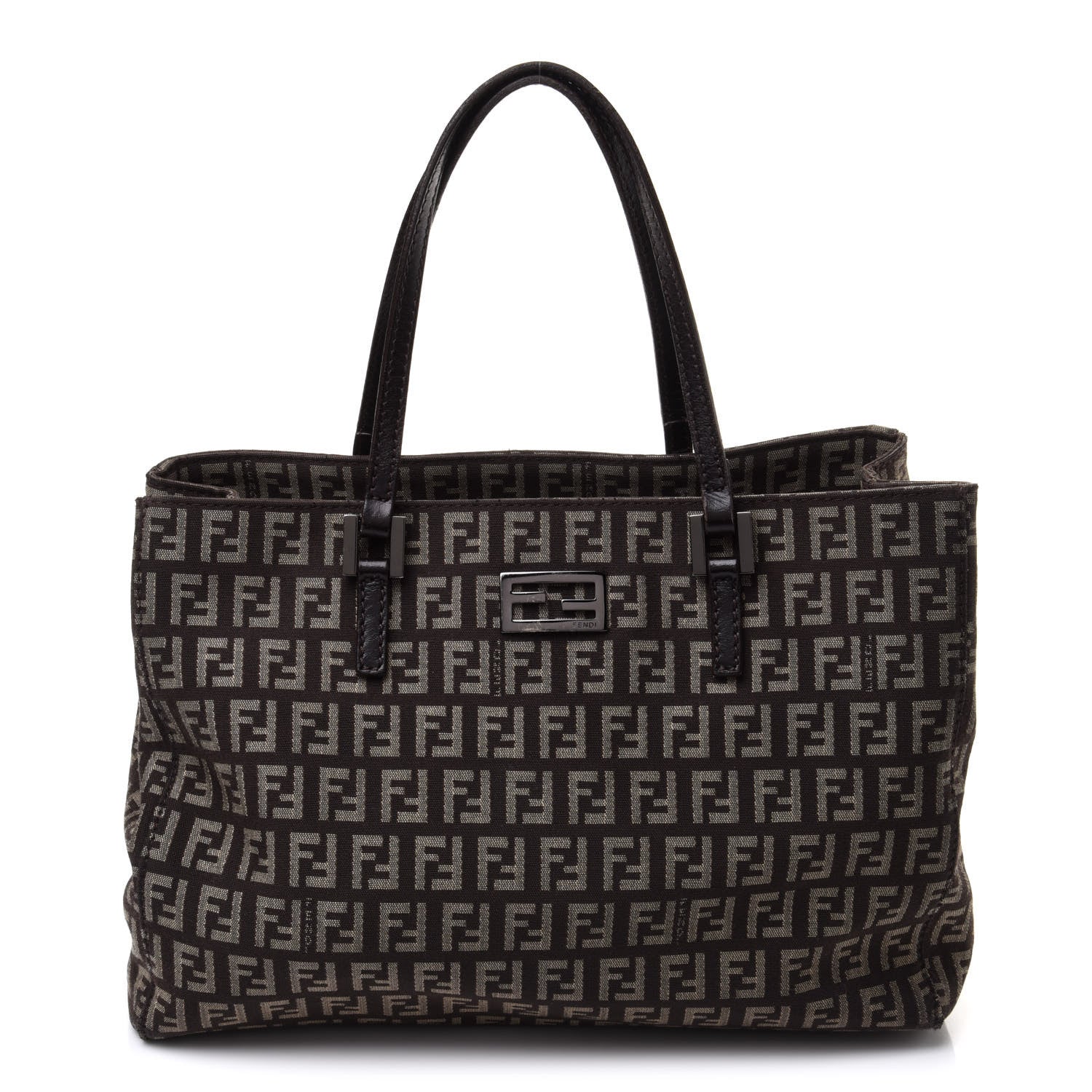 Fendi Zucchino Vitello Small Tote Testa di Moro Beige 1 of 18